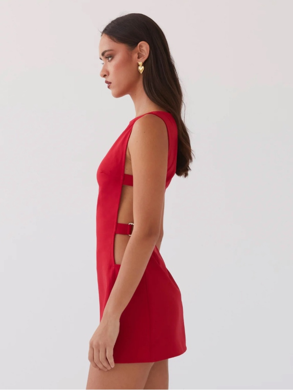 Peppermayo Cherish You Buckle Mini Dress Red – NWT